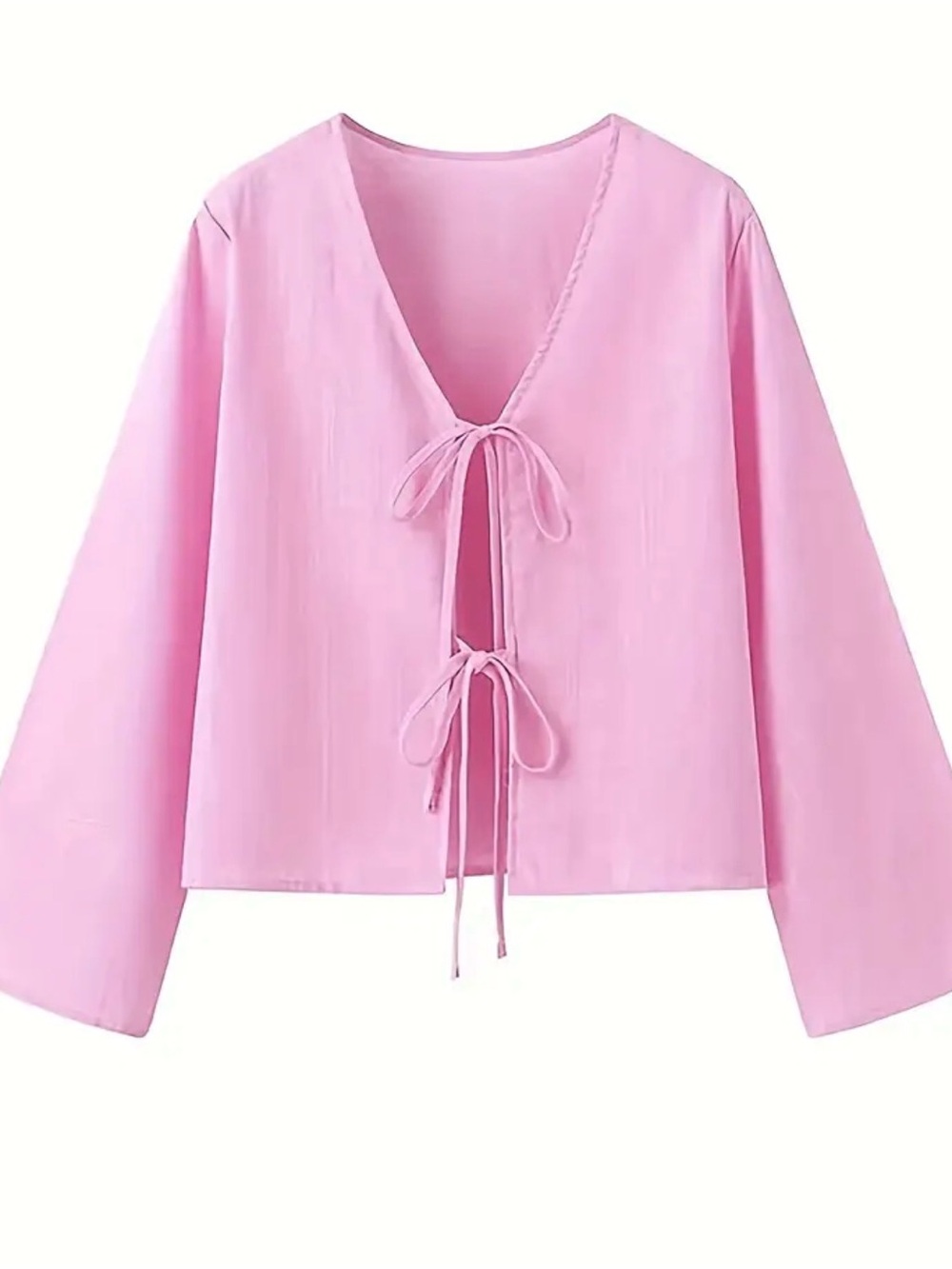 Women's Pink Tie-Front Sleep Top